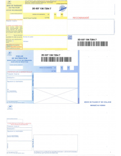 ✓ Boîte de 150 imprimés A4 valeur déclarée avec code barres & avis de  passage